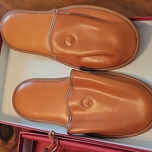 Spain Leather Slippers and Pouch